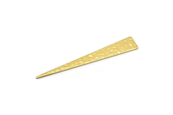 Brass Triangle Blank, 12 Hammered Raw Brass Triangle Stamping Blanks, Findings (50x8x0.80mm) M160