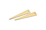 Gold Triangle Charm, 4 Textured Gold Plated Brass Triangle Charms With 1 Hole, Findings (40x8x0.80mm) M147 H0861
