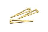 Brass Triangle Charm, 24 Textured Raw Brass Triangle Charms With 1 Hole, Findings (40x8x0.80mm) M159