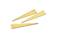 Brass Triangle Blank, 24 Textured Raw Brass Triangle Stamping Blanks, Findings (40x8x0.80mm) M146