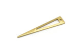 Brass Triangle Charm, 24 Raw Brass Triangle Charms With 1 Hole, Findings (40x8x0.80mm) M157