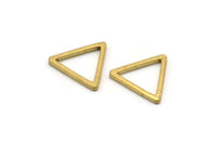 Brass Triangle Charm, 50 Raw Brass Open Triangle Ring Charms (15x1.2mm) D0107