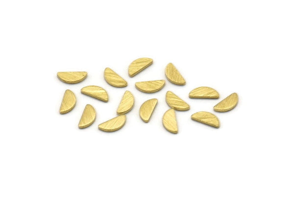 Brass Semi Circle Blank, 100 Textured Tiny Raw Brass Half Moon Blanks (6x2.5x0.70mm) M01415