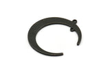Black Moon Charm, 6 Oxidized Black Brass Crescent Moon Charms With 2 Loops, Connectors (31x28x1mm) D0695 S1019