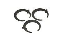 Black Moon Charm, 6 Oxidized Black Brass Crescent Moon Charms With 2 Loops, Connectors (31x28x1mm) D0695 S1019
