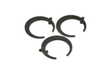 Black Moon Charm, 6 Oxidized Black Brass Crescent Moon Charms With 2 Loops, Connectors (31x28x1mm) D0695 S1019