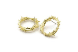 Brass Circle Earring, 4 Raw Brass Circle Stud Earrings (22x5mm) N1758