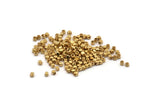 Brass Cube Beads, 100 Raw Brass Square Cube Beads (2x2mm) B0132