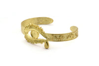 Brass Eye Cuff, Raw Brass Eye Shaped Bracelet Stone Setting With 1 Pad - Pad Size 8mm N1778