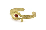 Brass Eye Cuff, Raw Brass Eye Shaped Bracelet Stone Setting With 1 Pad - Pad Size 8mm N1778