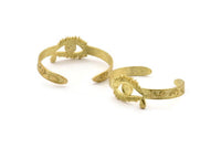 Brass Eye Cuff, Raw Brass Eye Shaped Bracelet Stone Setting With 1 Pad - Pad Size 8mm N1778
