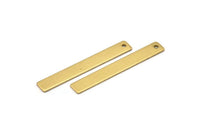 Geometric Brass Connector, 10 Raw Brass Stamping Pendants , Blanks (44x6mm) B0188