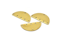 Semi Circle Blank, 24 Raw Brass Semi Circle Blanks With 6 Holes (32x16x0.80) A0848