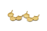 Brass Flower Pendant, 2 Raw Brass  Half Flower Textured Pendants With 2 Loops, Earrings, Charms (39x13x1.7mm) BS 1957