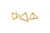 Brass Triangle Earring, 12 Raw Brass Triangle Stud Earrings (15mm) D0107 A1126