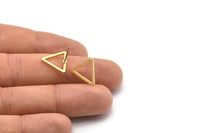 Brass Triangle Earring, 12 Raw Brass Triangle Stud Earrings (15mm) D0107 A1126