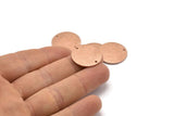 Rose Gold Round Tag, 2 Rose Gold Plated Brass Textured Round Stamping Blanks With 2 Holes, Connectors, Pendants, Findings (21x1mm) D0760