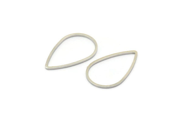 Silver Drop Connector, 50 Silver Tone Drop Connectors (14x22x0.8mm) D0550