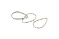 Silver Drop Connector, 50 Silver Tone Drop Connectors (14x22x0.8mm) D0550