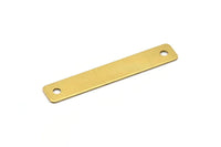 Raw Brass Connector, 10 Raw Brass Stamping Connectors  (59x10mm) B0146