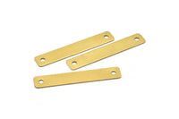 Raw Brass Connector, 10 Raw Brass Stamping Connectors  (59x10mm) B0146