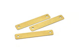 Raw Brass Connector, 10 Raw Brass Stamping Connectors  (59x10mm) B0146