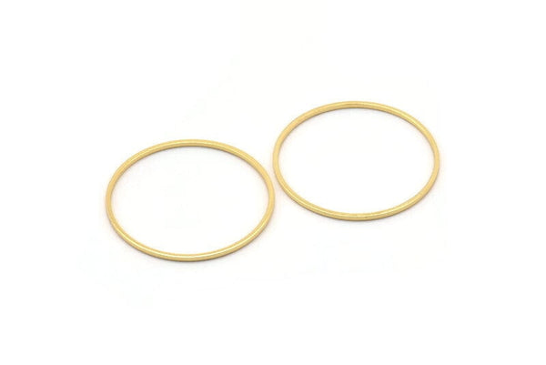Gold Circle Connectors - 12 Gold Plated Circle Connectors (30x1x1mm) BS 1089 Q0268