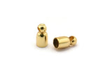 Gold End Caps, 25 Gold Plated Brass End Cap, Cord Tip Cord Ends (8x4mm) Bs-1659 Q0653