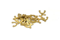 Brass Earring Connector, 50 Raw Brass Connector Charms,pendants, Findings With 3 Holes (10mm) Brs 164 A0657