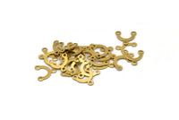 Raw Brass Connector, 250 Raw Brass Connector Charms, Pendant, Findings with 3 Holes (10mm)  A0657