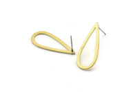 Brass Drop Earring, 6 Raw Brass Drop Stud Earrings (26x11x1mm) D0409 A1167