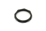 Black Faceted Ring, 50 Black Oxidized Brass  Faceted Rings, Connectors (15mm) N0498 S470