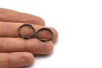 Black Faceted Ring, 50 Black Oxidized Brass  Faceted Rings, Connectors (15mm) N0498 S470