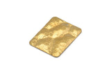 Pirinç Kare Charm, 1 Delikli 12 Ham Pirinç Dokulu Kare Charm, Küpeler, Bulgular (25x20mm) D0566