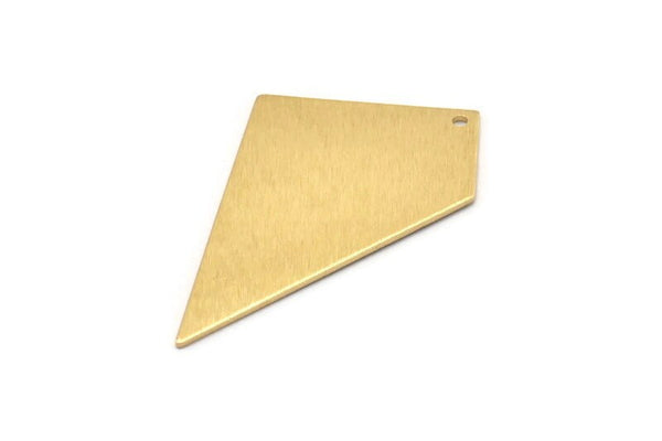 Brass Necklace Triangle, 8 Raw Brass Textured Triangle Charms with 1 Hole (41x23x0.80mm) D0568
