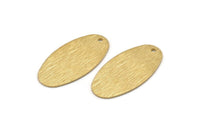 Brass Oval Blank, 12 Raw Brass Textured Oval Stamping Blanks With 1 Hole (30x15x0.80mm) D0597