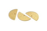 Brass Semi Circle , 24 Raw Brass Textured Half Moon Charms With 1 Hole, Pendants (21x10.5x0.80mm) D0596