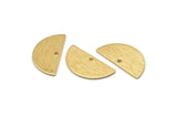 Brass Semi Circle , 24 Raw Brass Textured Half Moon Charms With 1 Hole, Pendants (21x10.5x0.80mm) D0596
