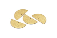 Brass Semi Circle , 24 Raw Brass Textured Half Moon Charms With 1 Hole, Pendants (21x10.5x0.80mm) D0596