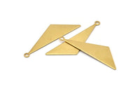 Brass Triangle Pendant, 24 Raw Brass Triangle Pendants With 1 Loop, Charms, Earrings (40x12mm) D0589