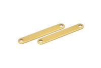 Brass Tiny Long Connector, 10 Raw Brass Stamping Connectors (44x6mm) B0187