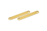 Brass Tiny Long Connector, 10 Raw Brass Stamping Connectors (44x6mm) B0187