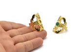 Brass Royal Ring, Raw Brass Royal Rings With 1 Stone Settings - Pad Size 6mm N1845