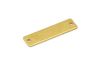 Brass Rectangle Bar, 25 Raw Brass Rectangle Stamping Blanks with 2 Holes, Connectors (30x8x0.80mm) A0808