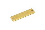 Brass Rectangle Bar, 25 Raw Brass Rectangle Stamping Blanks with 2 Holes, Connectors (30x8x0.80mm) A0808