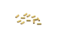 Brass Tube Beads, 500 Raw Brass  Tiny Tube Beads (1.5x4mm) D0141
