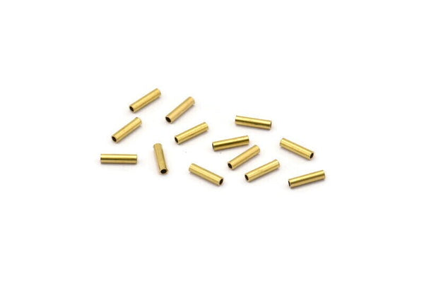 Brass Tube Beads, 500 Raw Brass  Tiny Tube Beads (1.5x6mm) D0160