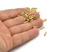 Brass Tube Beads, 500 Raw Brass  Tiny Tube Beads (1.5x8mm) D0091