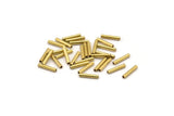 Brass Tube Beads, 500 Raw Brass  Tiny Tube Beads (1.5x8mm) D0091