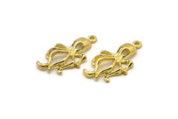 Brass Octopus Charm, 4 Raw Brass Octopus Charms With 1 Loop, Pendants, Earring Findings (28x15mm) N1864